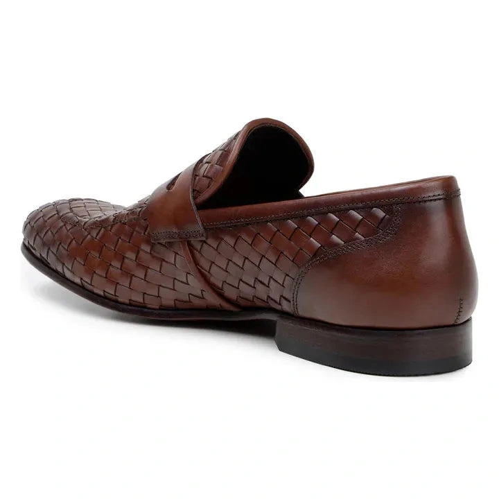 Scarpe slip-on in pelle italiana Belvedere Luca, un classico ant. tan.
