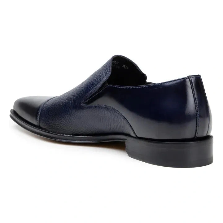 Andreо Belvedere: Lusso Blu Marino in Morbida Pelle Cervo Italiana. Scarpe Uomo Eleganti.